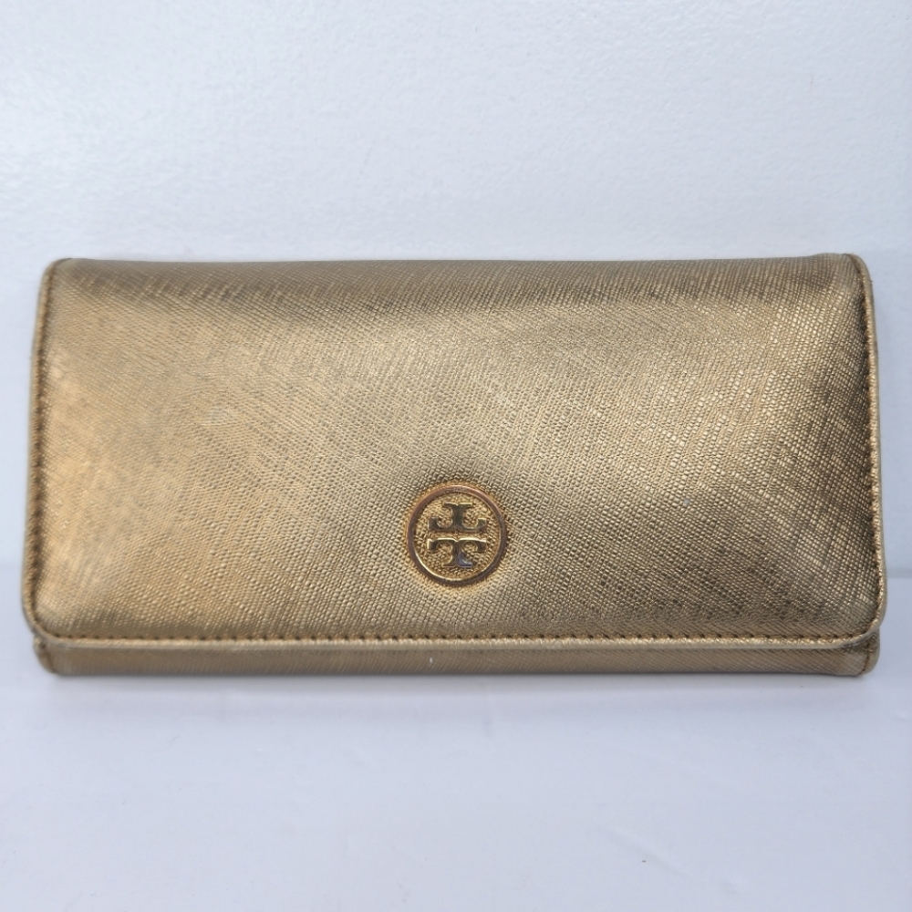 TORY BURCH Robinson Envelope Continental. Gold.